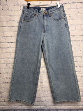 Brixton High-Rise Wide-Leg Cropped Street Boho Retro Classic Light Wash Jeans 27